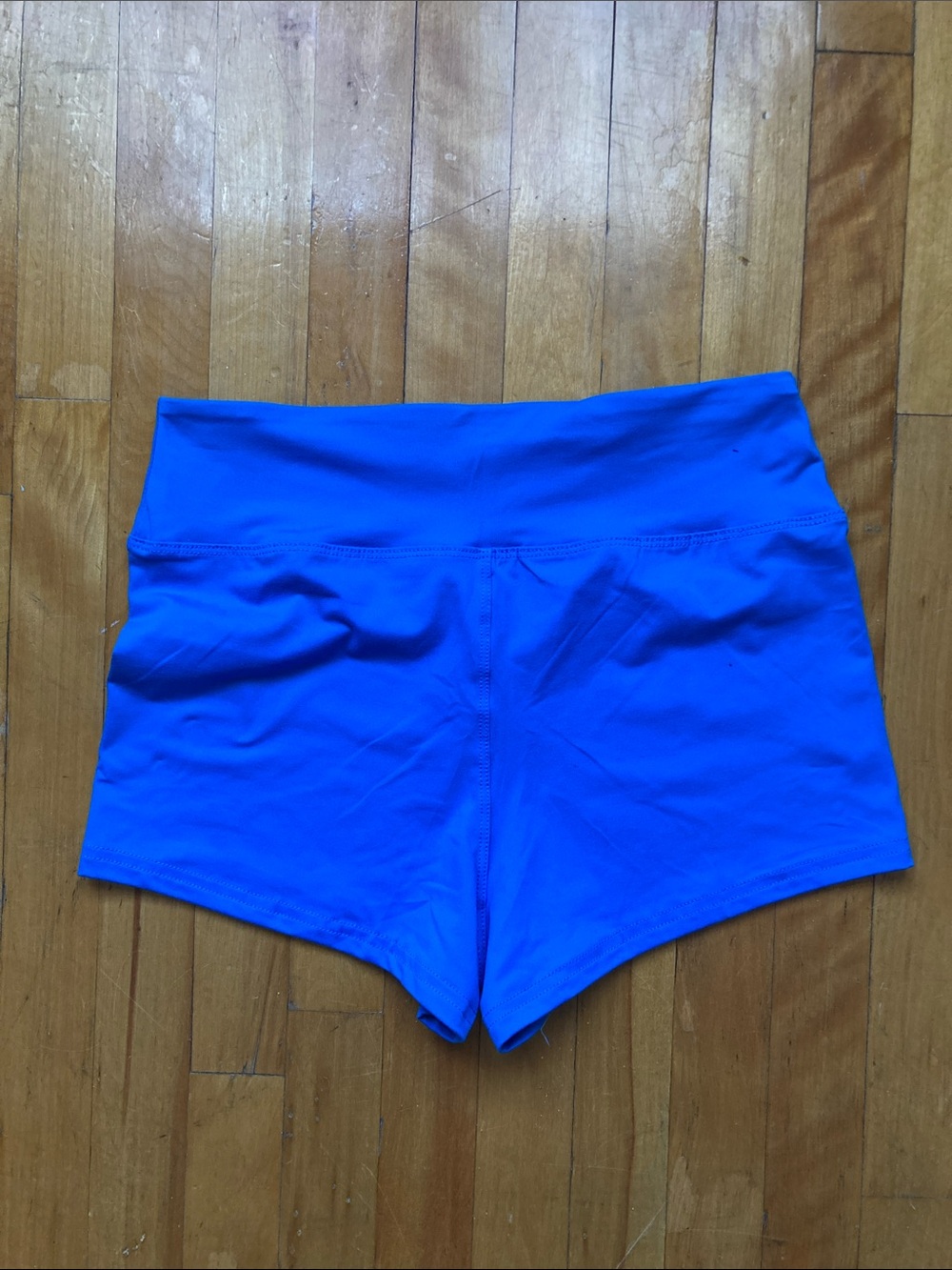 High-Waist Athletic Shorts in Bright Blue - Picture 4 of 9
